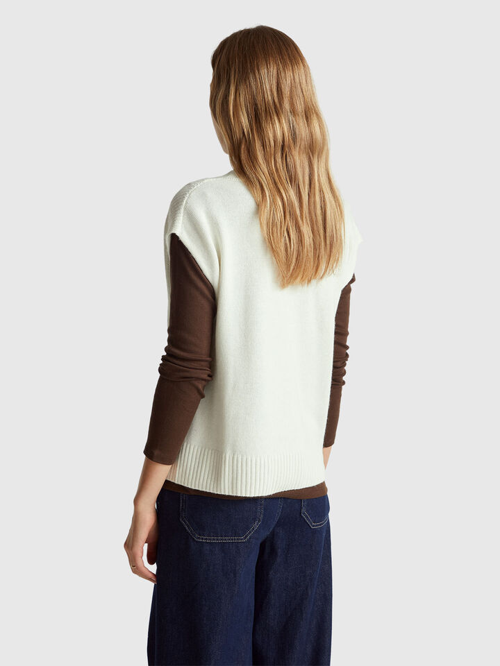 S/L V NECK SWEATER Women image number 2